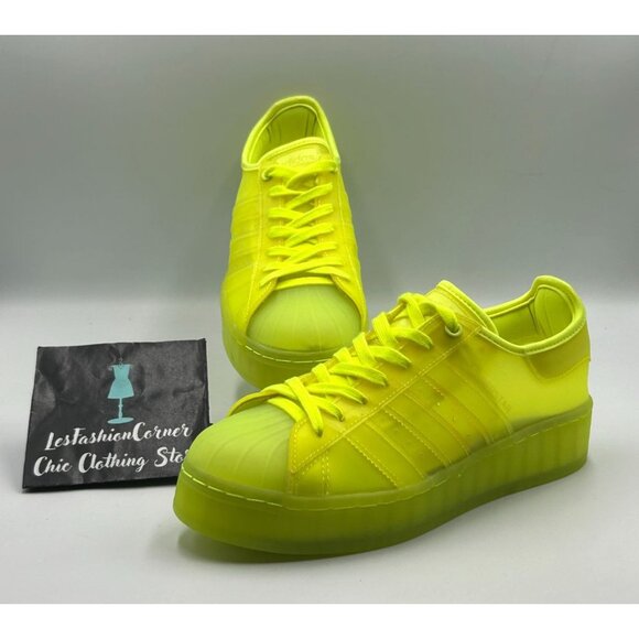 Adidas Superstar Women's Jelly Solar Yellow Platform Sneakers Sz 8.5 Wo's 3261 - Picture 9 of 16